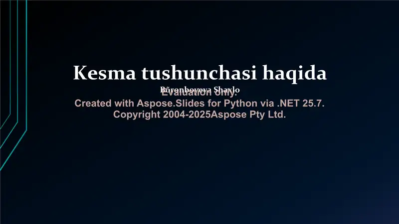 Kesma tushunchasi