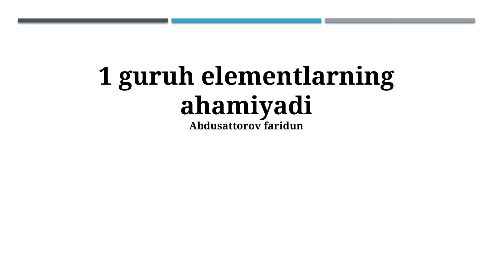 1-guruh elementlarining sanoatdagi ahamiyati