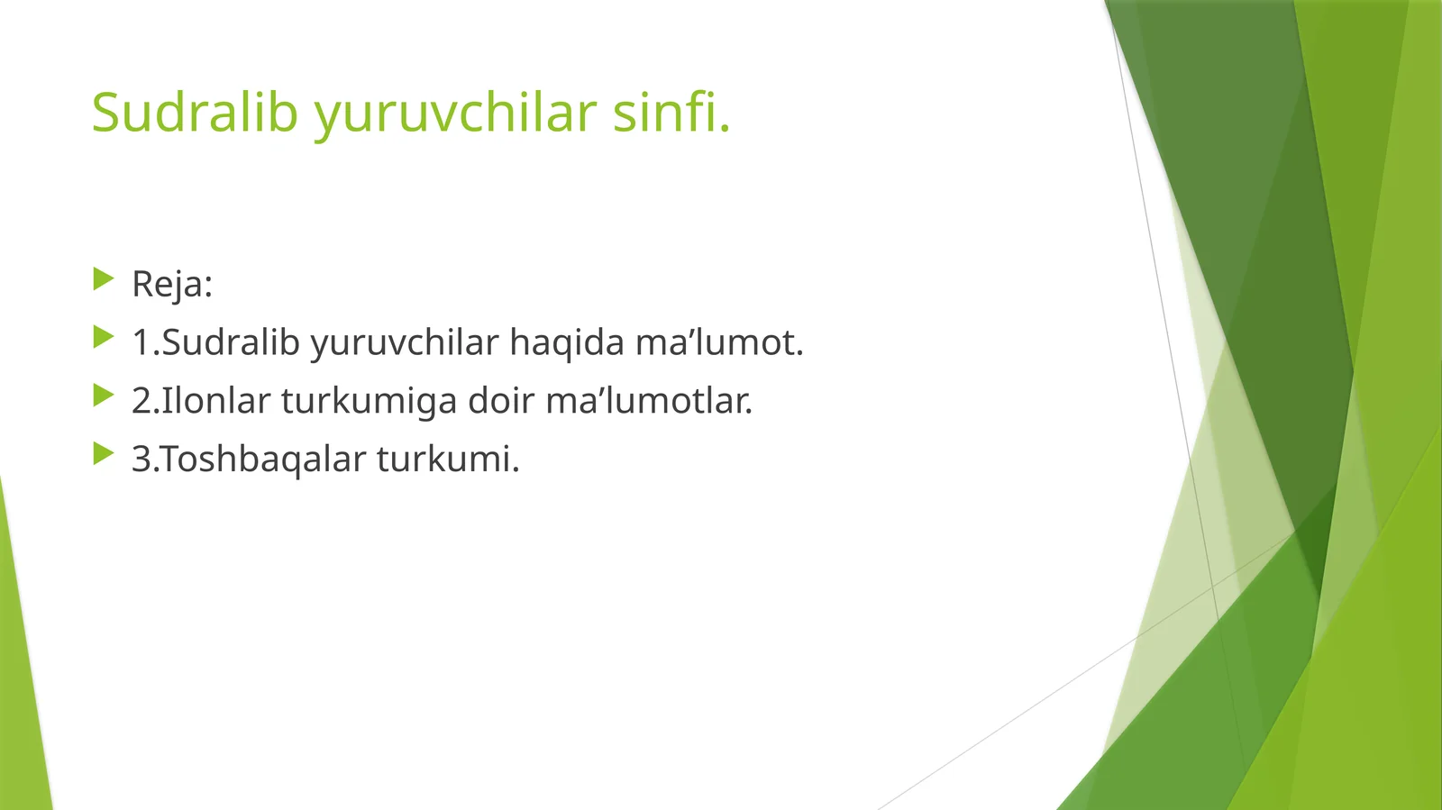 Sudralib yuruvchilar sinfi