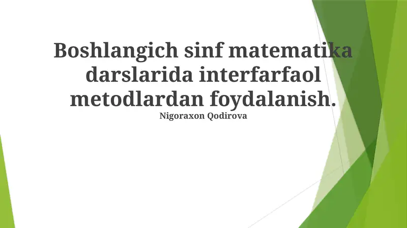 Matematika O'rganish uchun Qiziqarli Mashg'ulotlar