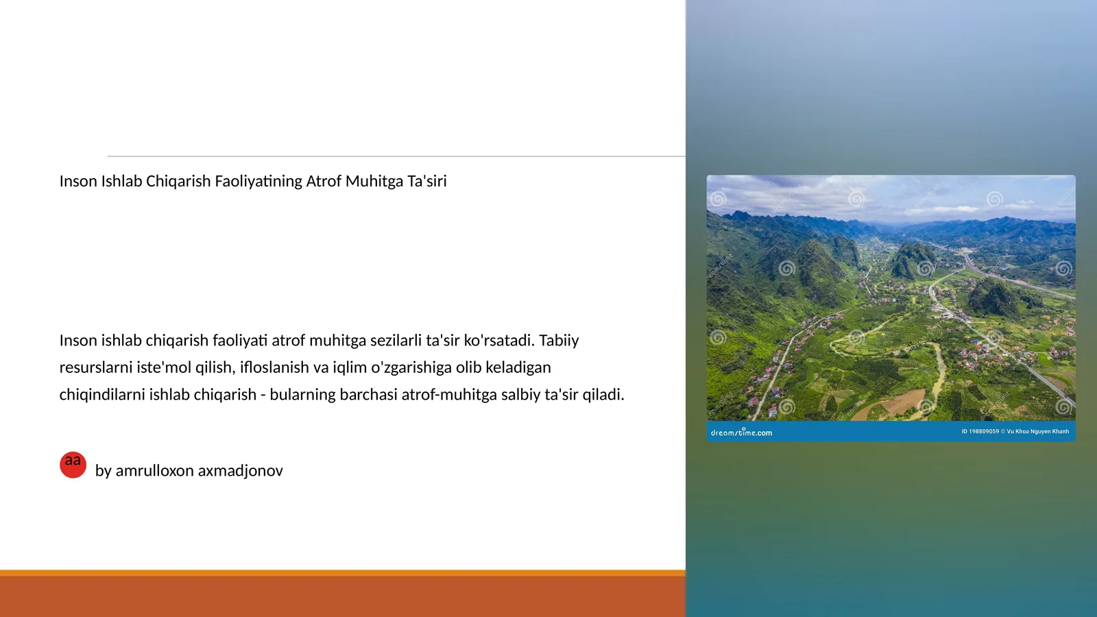 Inson Ishlab Chiqarish Faoliyatining Atrof Muhitga Ta'siri