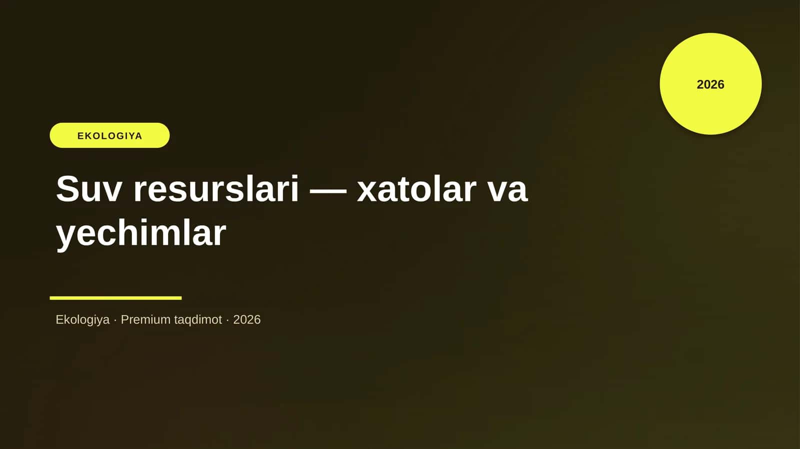 Suv resurslari — xatolar va yechimlar