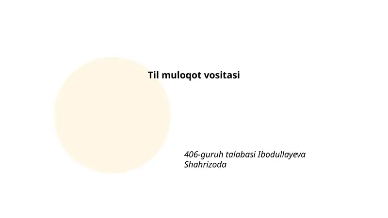 Til muloqot vositasi