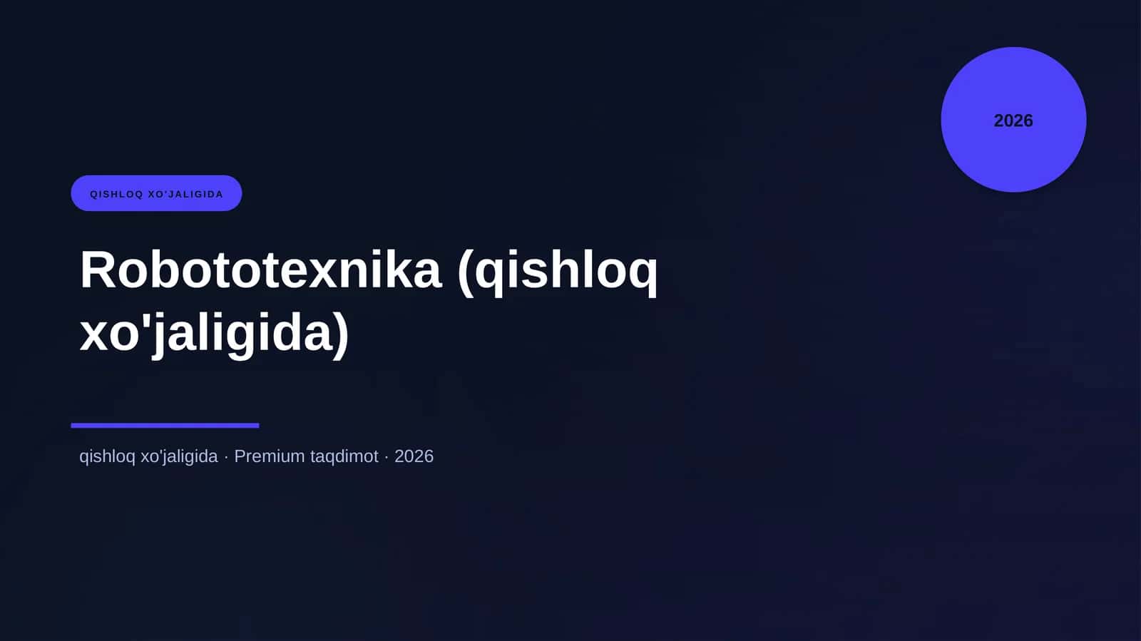 Robototexnika (qishloq xo'jaligida)