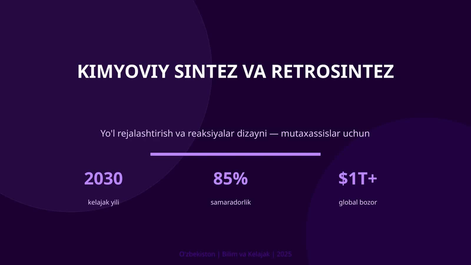 KIMYOVIY SINTEZ VA RETROSINTEZ
