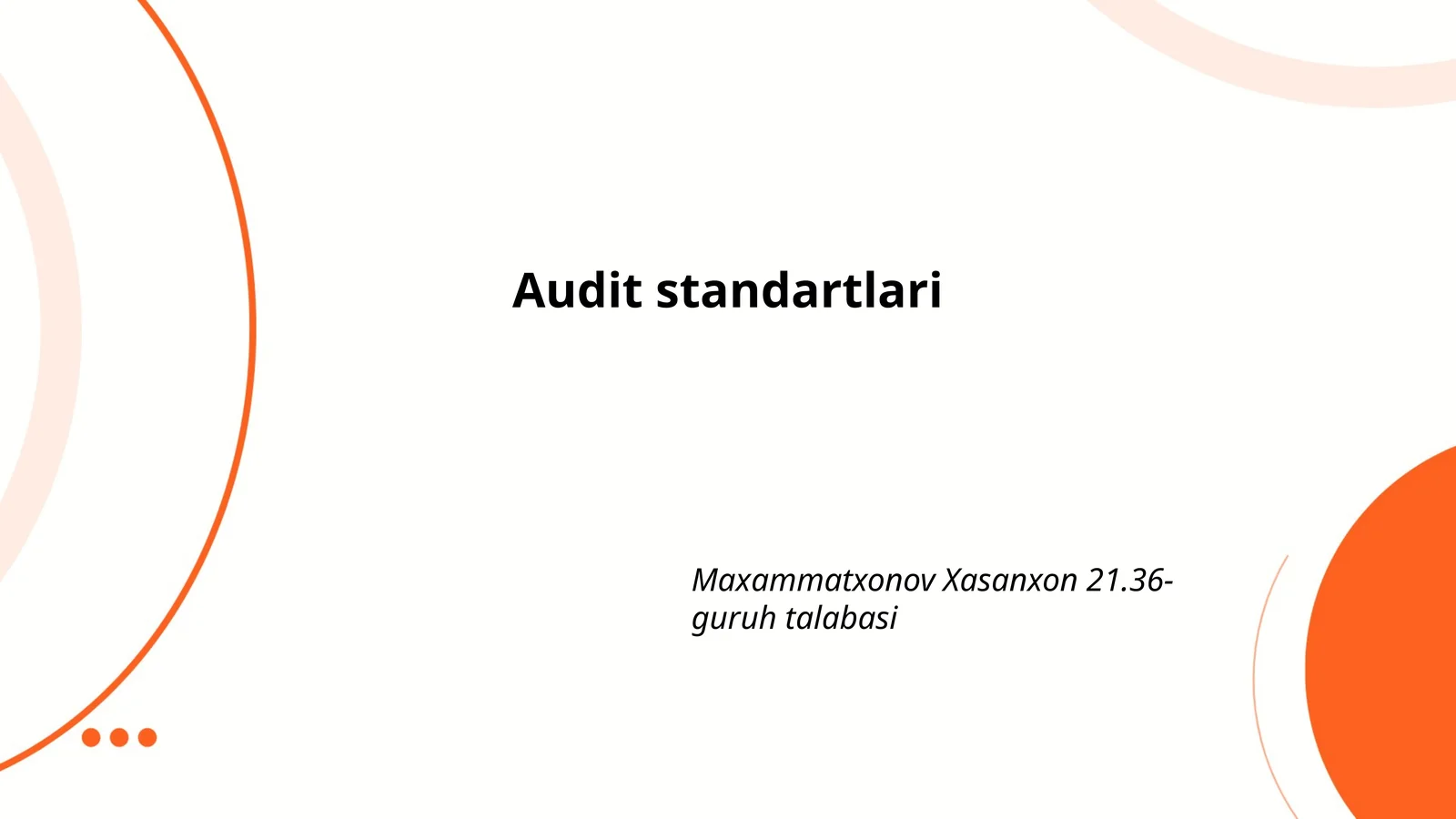 Moliyaviy hisobotlarning xalqaro auditi