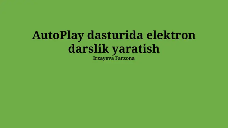Avtoplay Dasturi