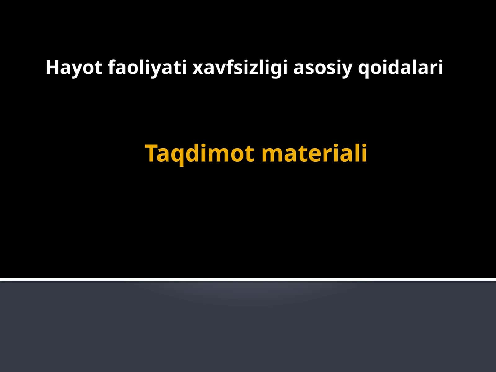 Hayot faoliyati xavfsizligi asosiy qoidalari
