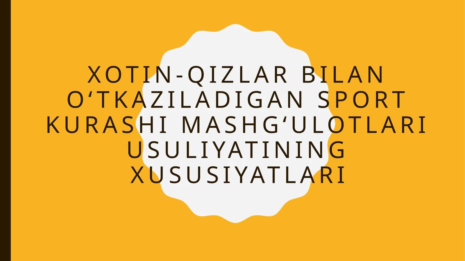 Xotin-qizlar bilan o‘tkaziladigan sport kurashimashg‘ulotlari usuliyati