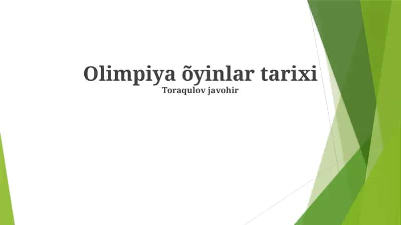 Olimpiya õyinlar tarixi