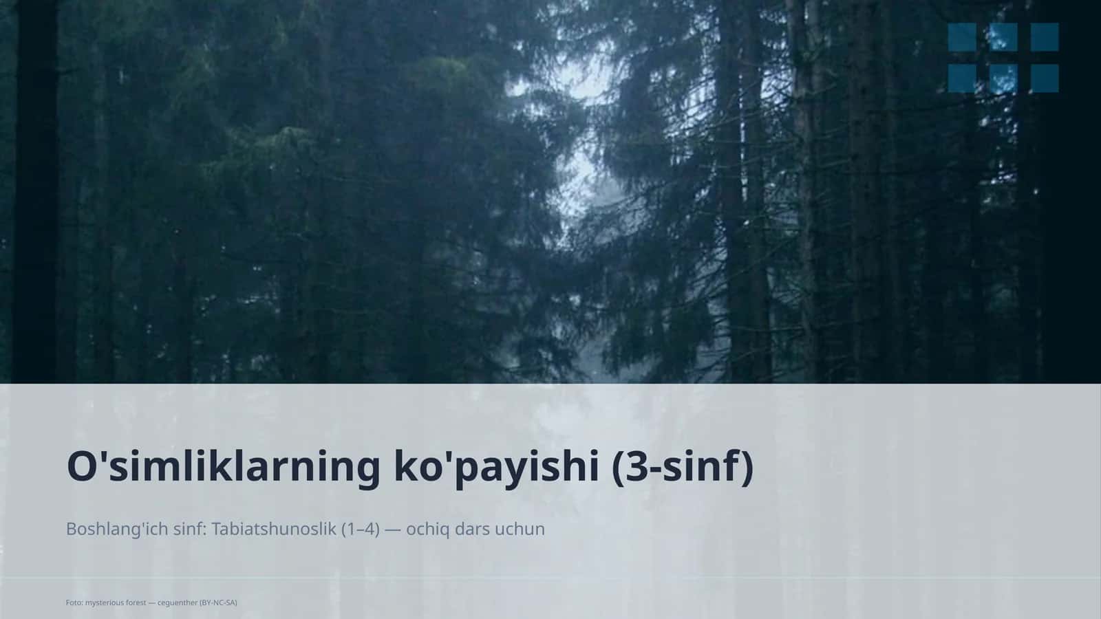 O'simliklarning ko'payishi (3-sinf)