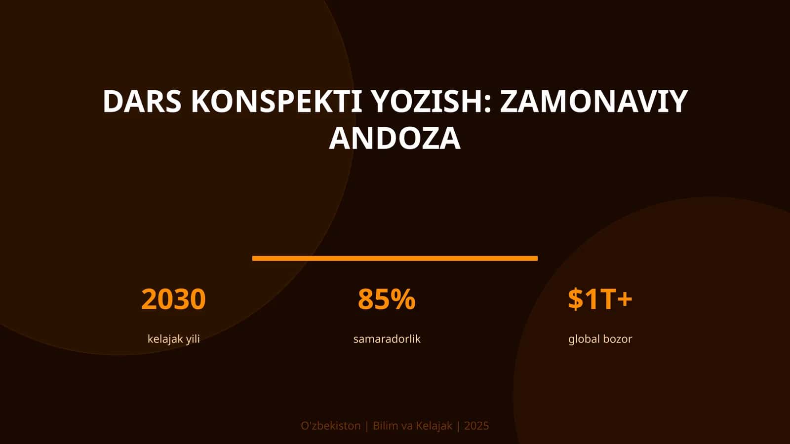 Dars konspekti yozish: zamonaviy andoza