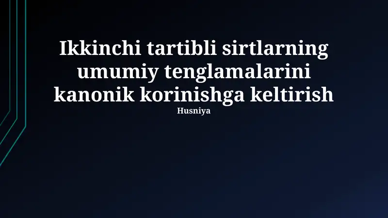 Eliptik paraboloid tenglamasi