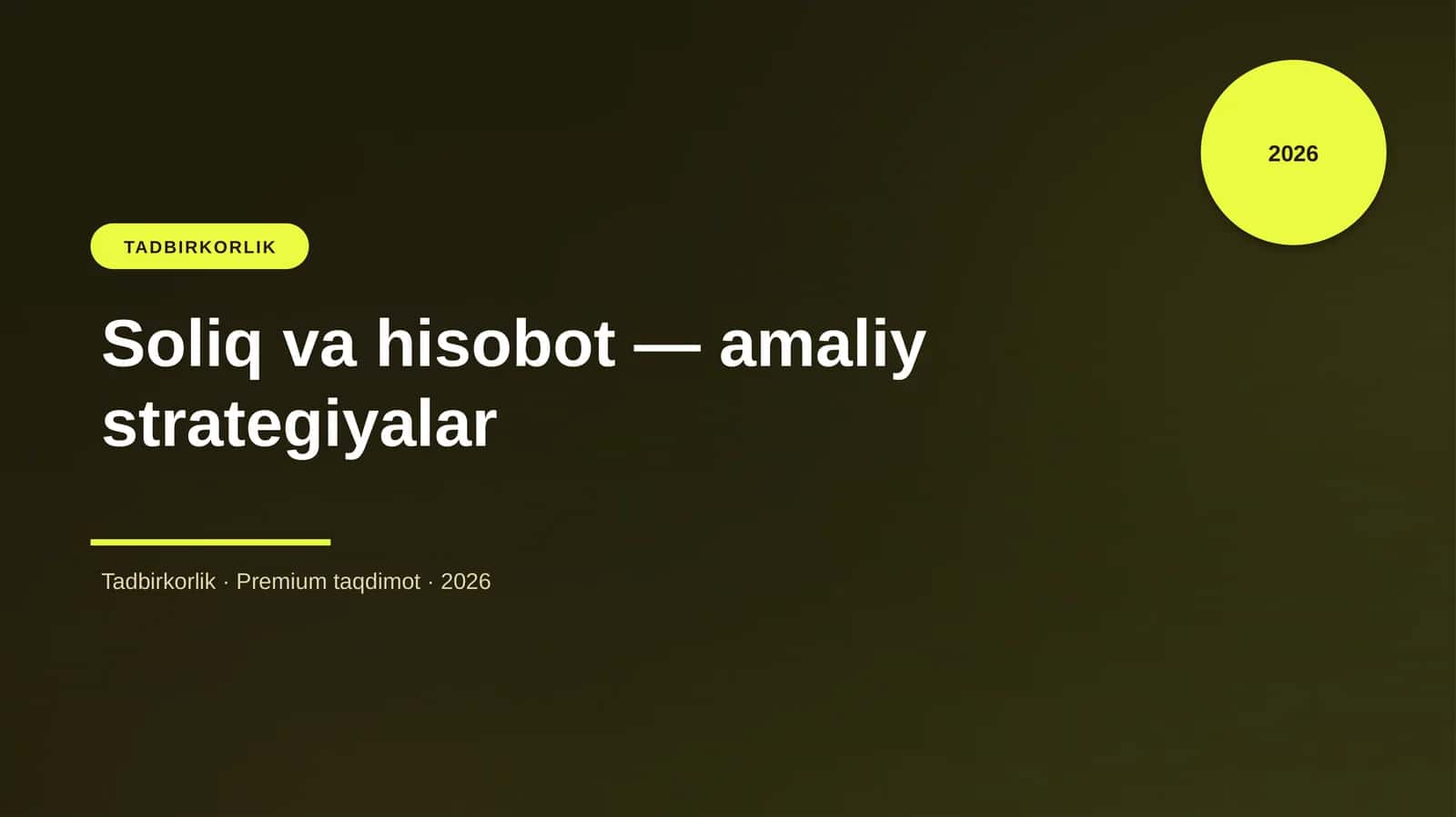 Soliq va hisobot — amaliy strategiyalar