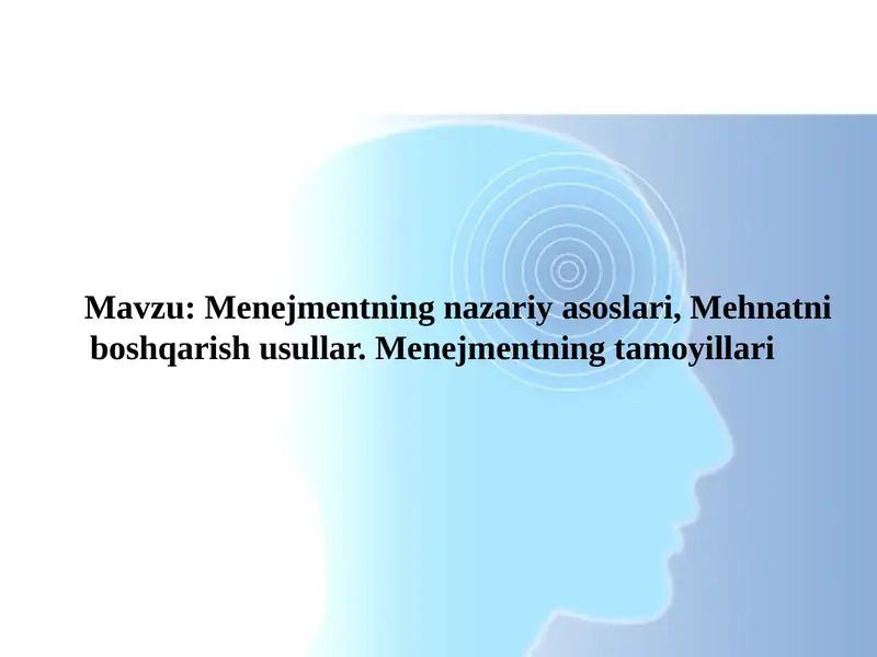 Menejmentning nazariy asoslari, Mehnatni boshqarish usullar. Menejmentning tamoyillari