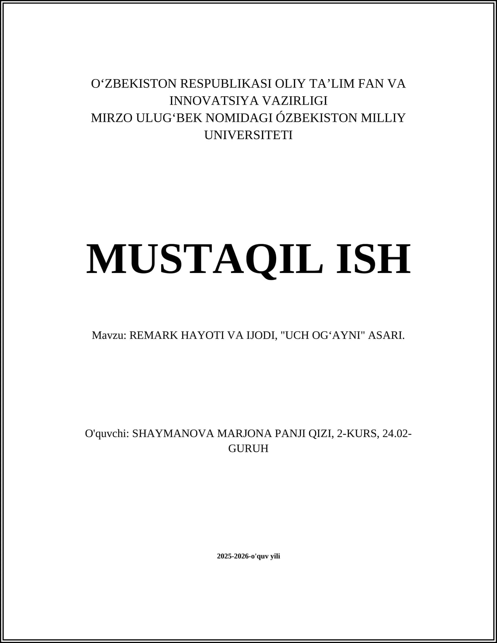 "Uch ogʻayni" asarining yaratilish tarixi va nashr qilingan davri