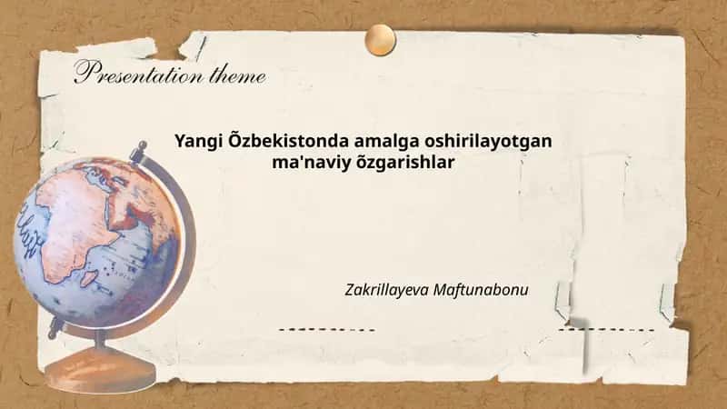 Yangi Õzbekistonda amalga oshirilayotgan ma'naviy õzgarishlar