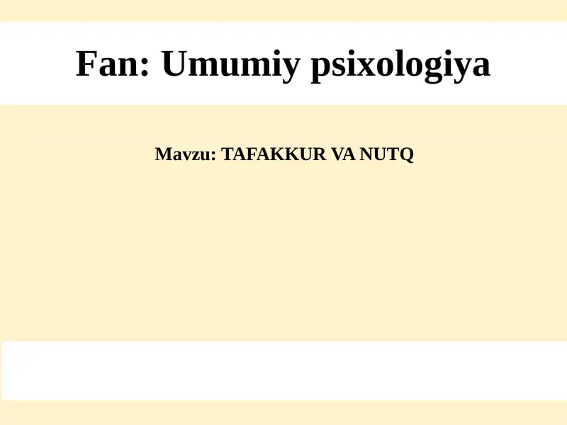 TAFAKKUR VA NUTQ