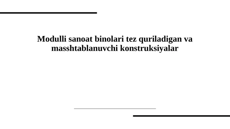 Modulli Sanat Binolarini Tez Qurish