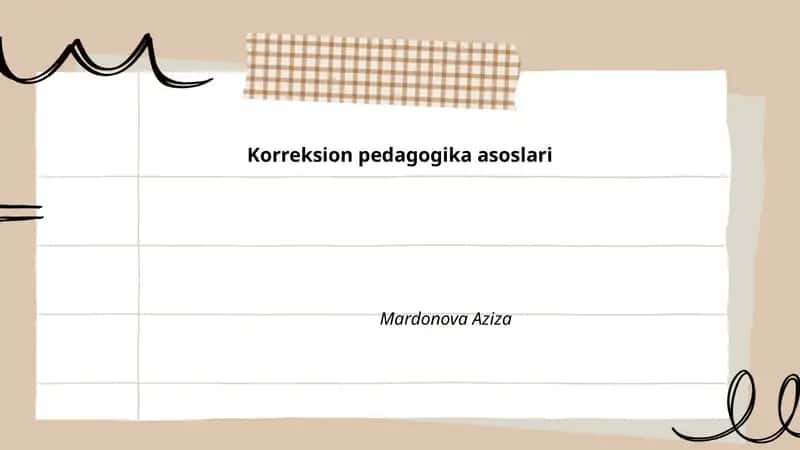 Korreksion pedagogika asoslari