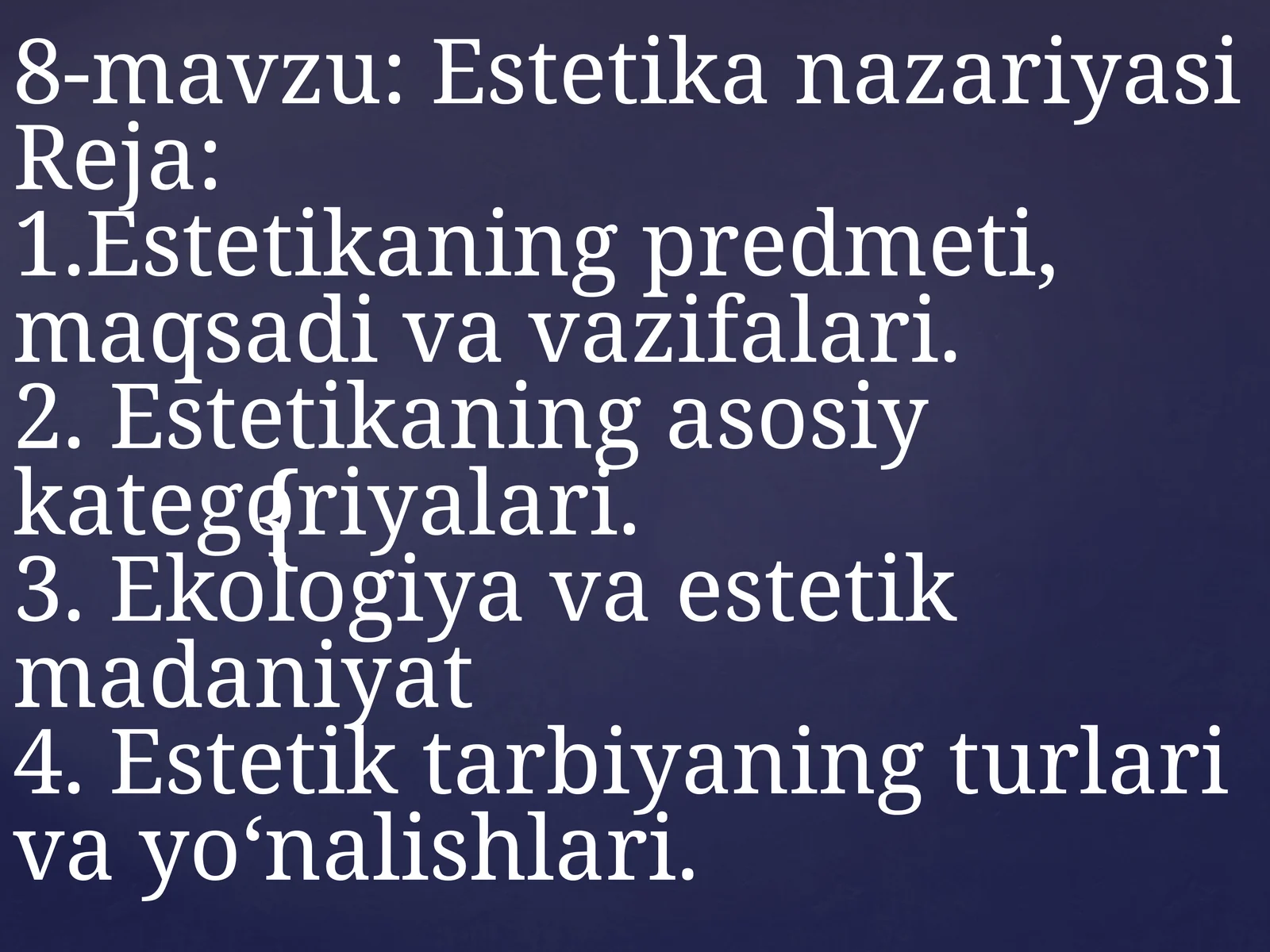Estetika nazariyasi