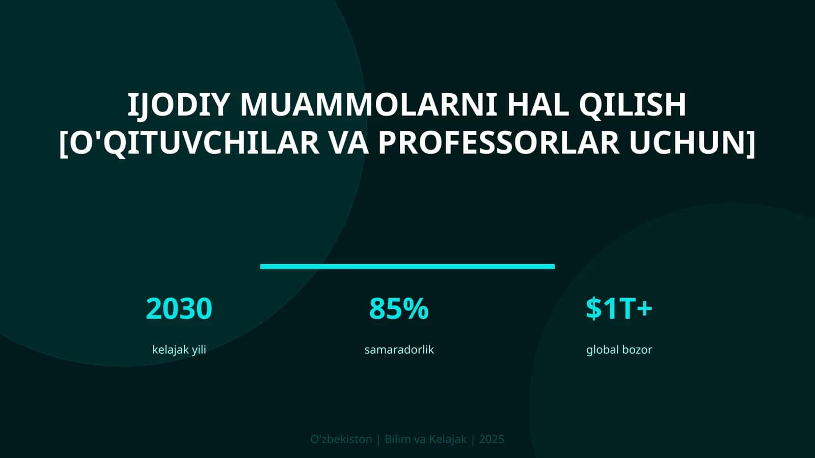 Ijodiy muammolarni hal qilish [o'qituvchilar va professorlar uchun]