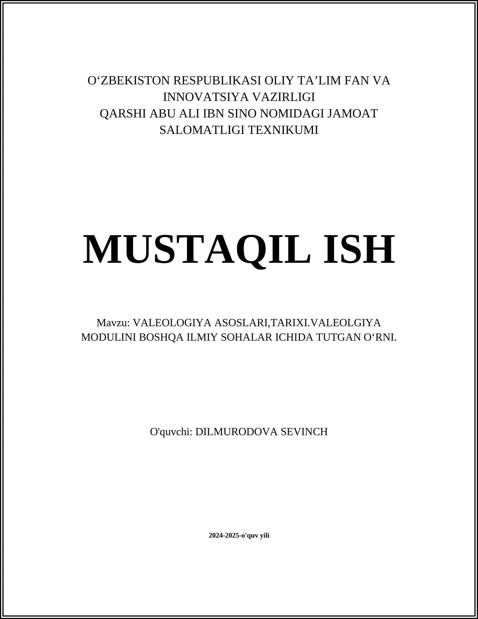 Valeologiya asoslari