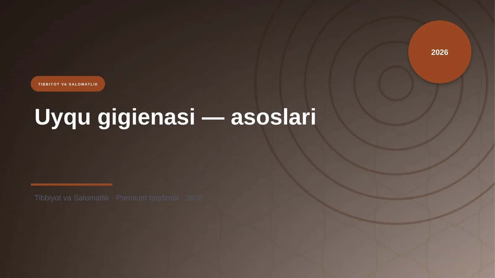 Uyqu gigienasi — asoslari