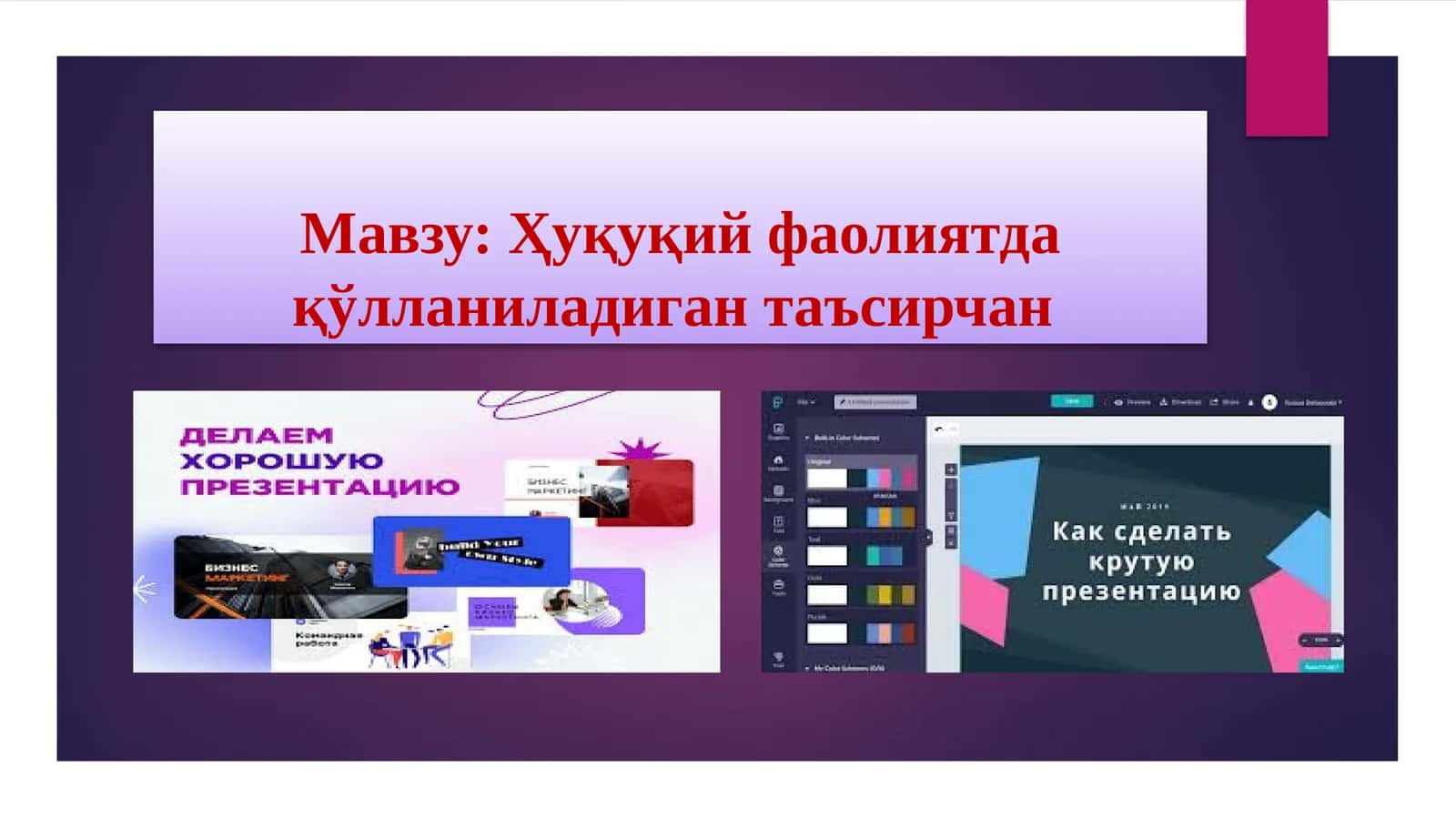 Ҳуқуқий фаолиятда қўлланиладиган таъсирчан