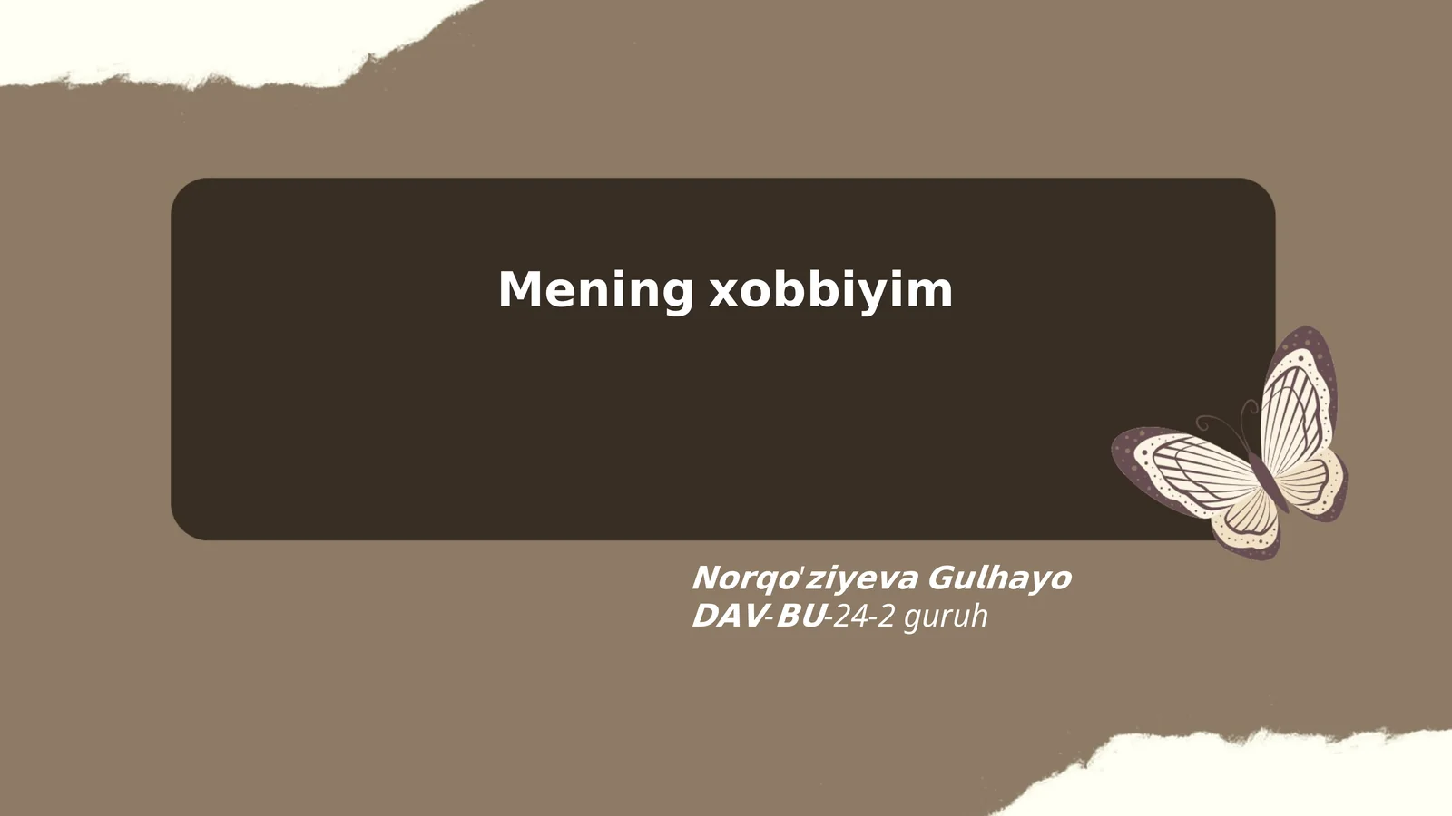 Mening xobbiyim