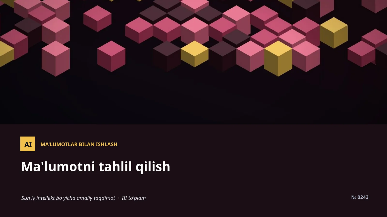 Ma'lumotlar bilan ishlash