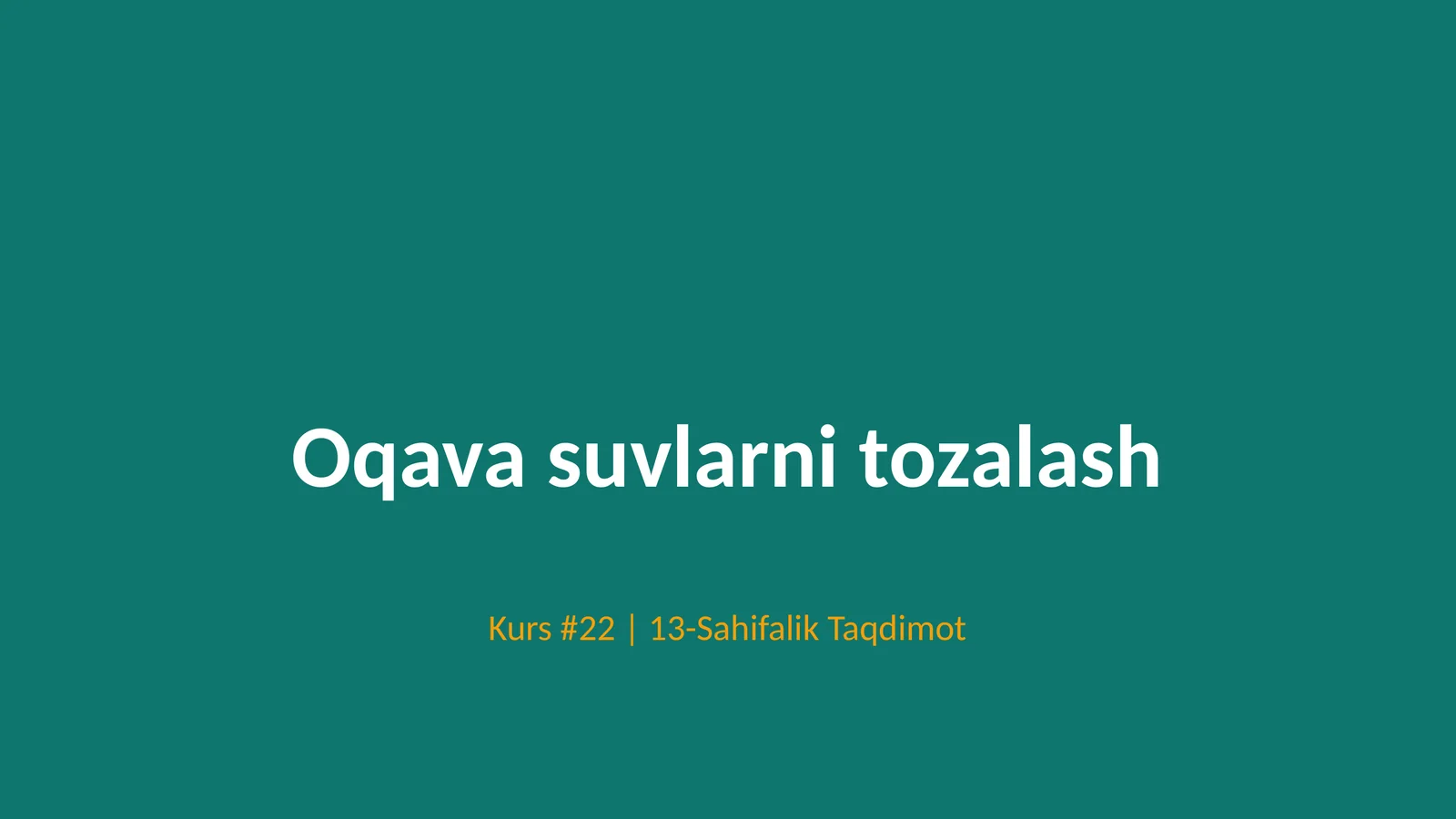 Oqava suvlarni tozalash