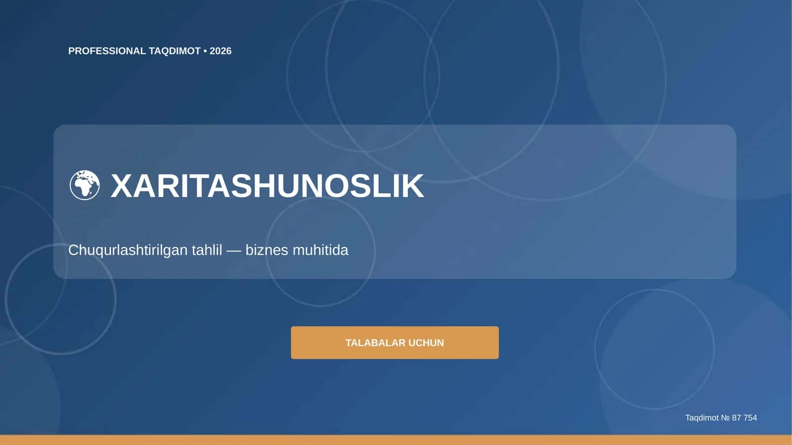 Xaritashunoslik: chuqurlashtirilgan tahlil (biznes muhitida) [talabalar uchun]