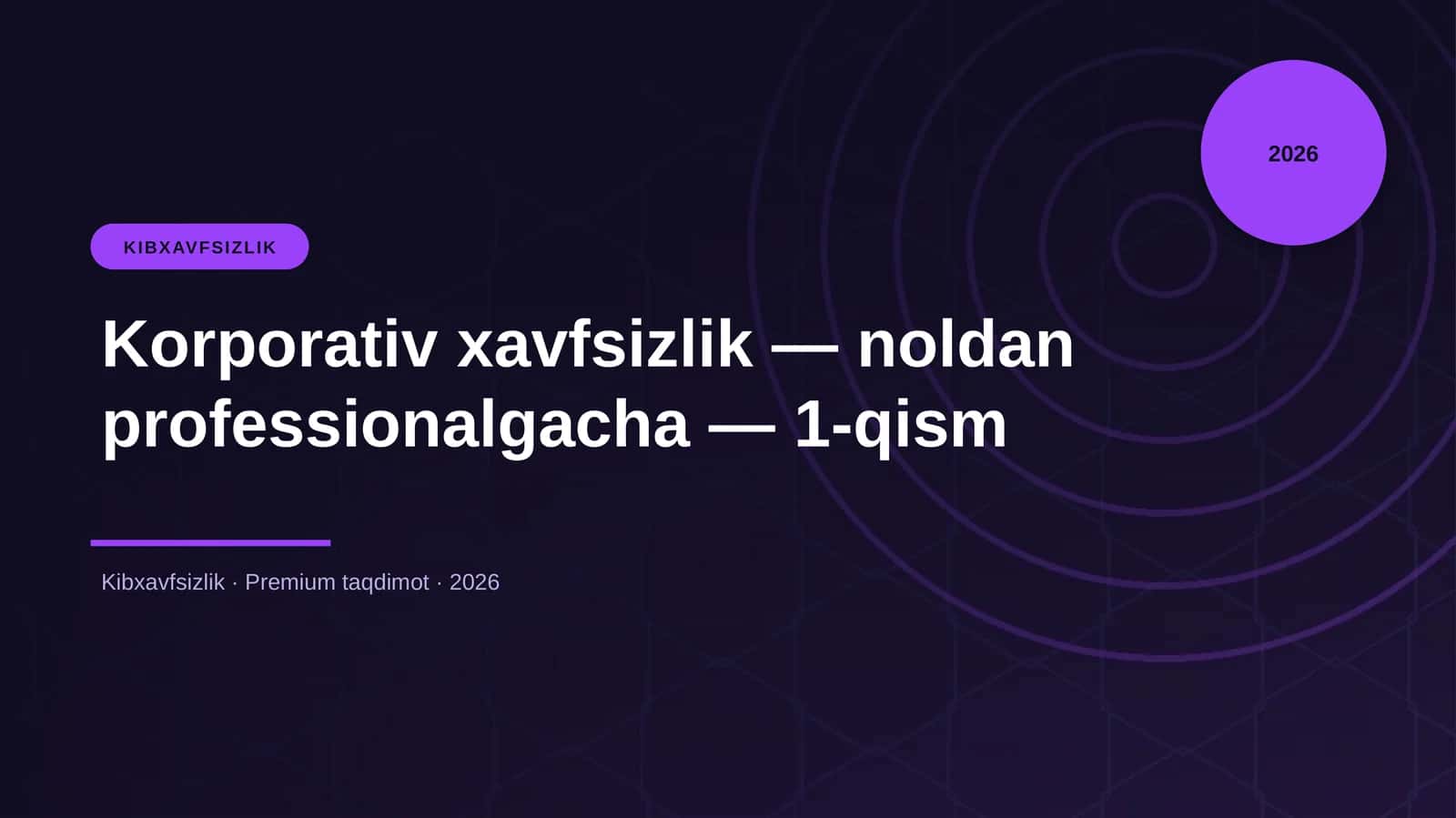 Korporativ xavfsizlik — noldan professionalgacha — 1-qism