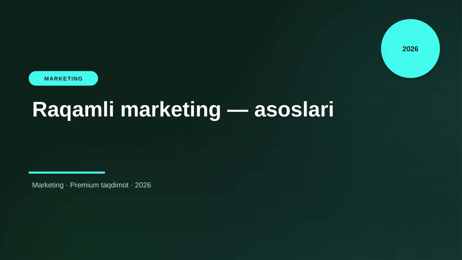 Raqamli marketing — asoslari