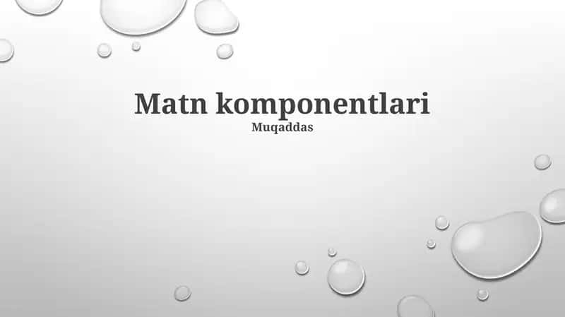 Matn komponentlari