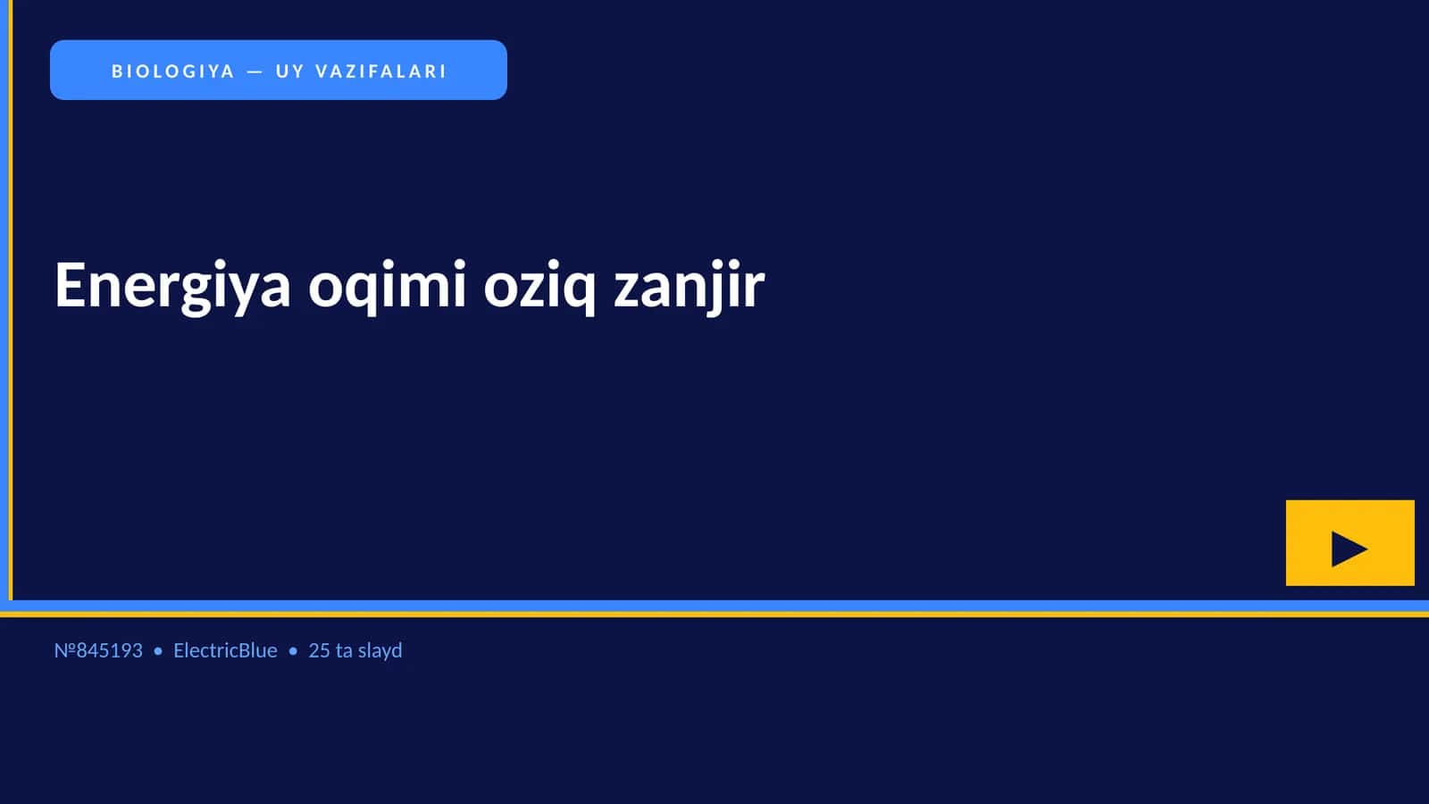 BIOLOGIYA — UY VAZIFALARI