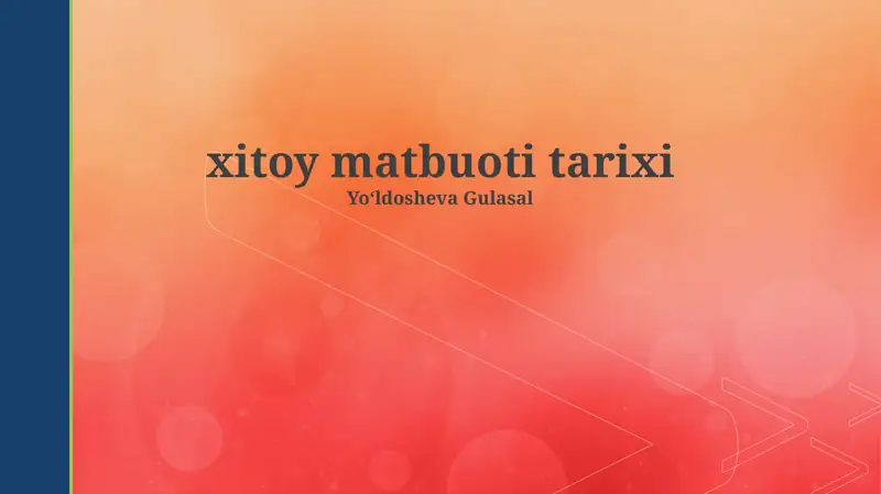 Xitoy Matbuoti Tarixi