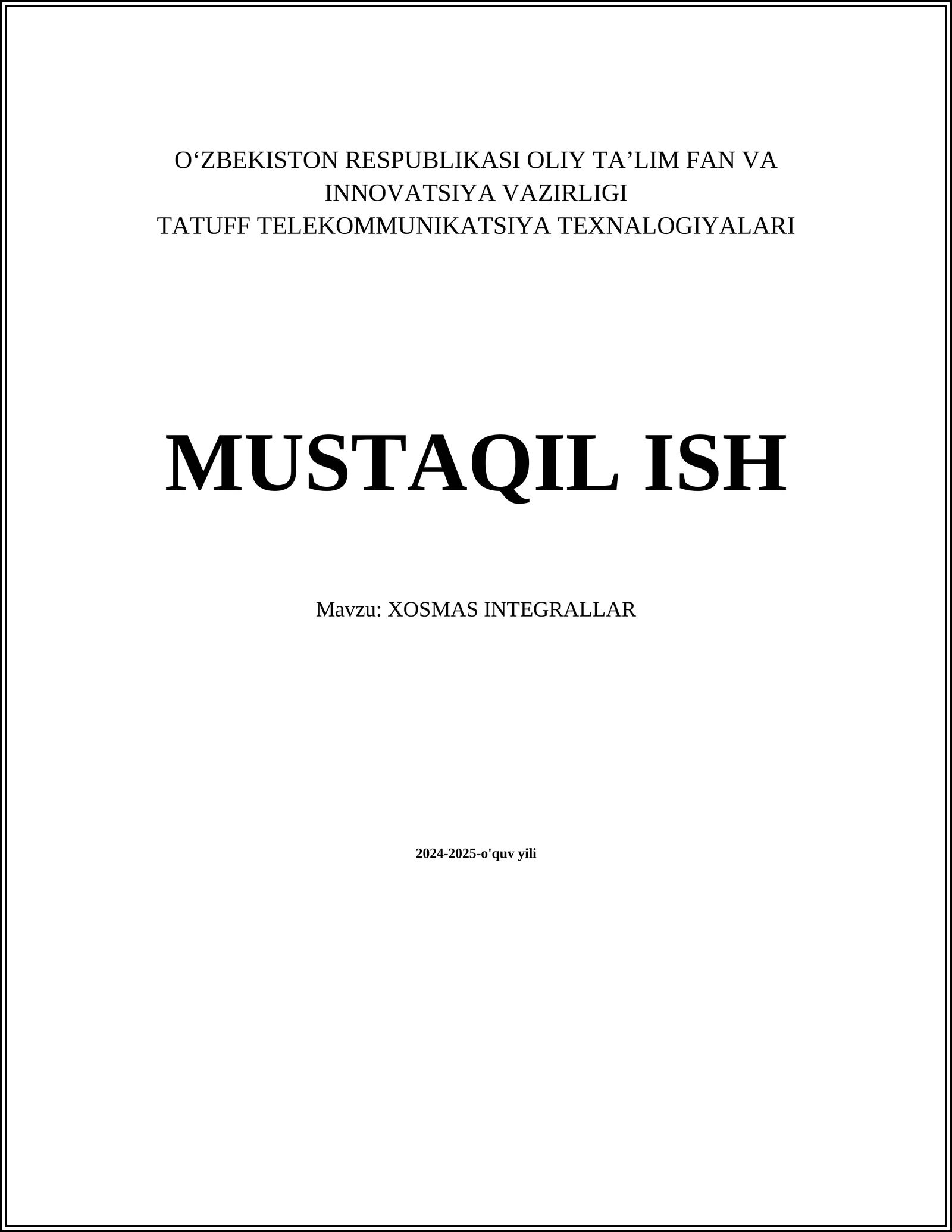 XOSMAS INTEGRALLAR
