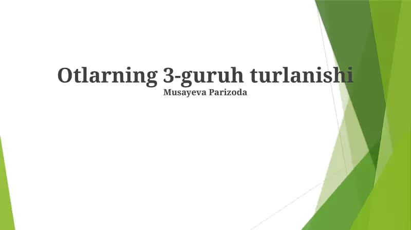 Otlarning 3-guruh turlanishi