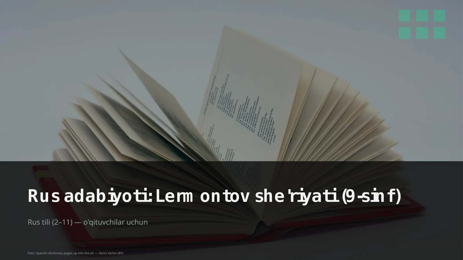 Rus adabiyoti: Lermontov she'riyati (9-sinf)