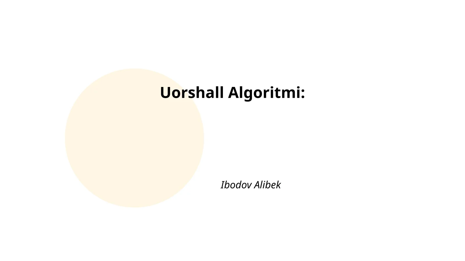 Uorshall Algoritmi