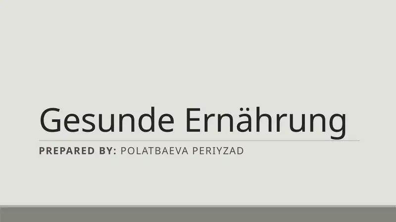 Gesunde Ernährung