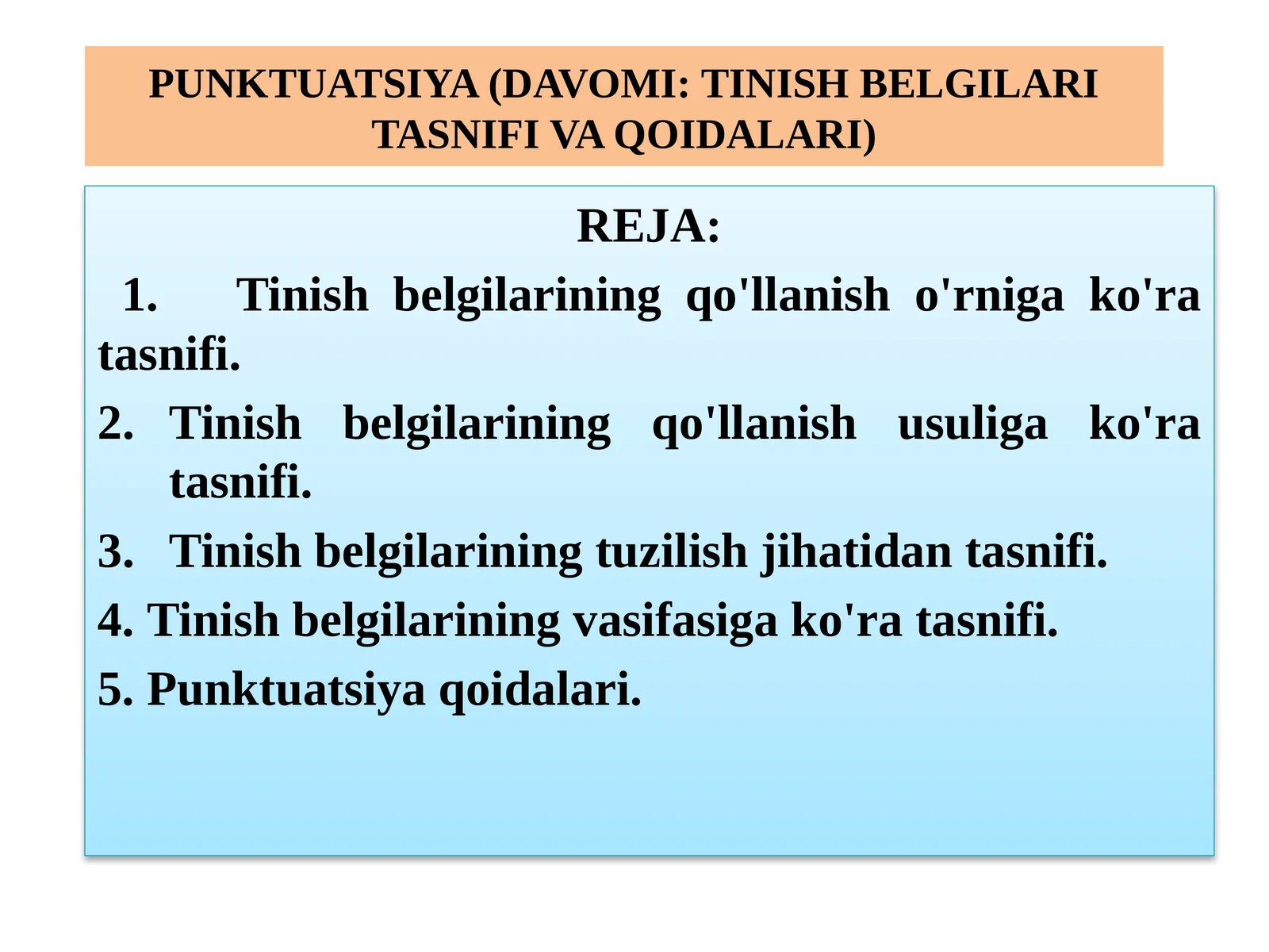 TINISH BELGILARI TASNIFI