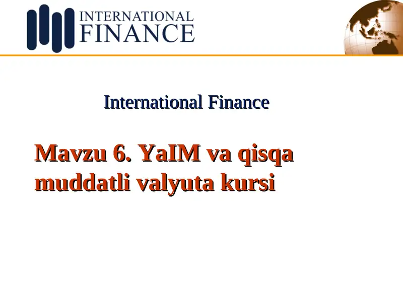 International Finance