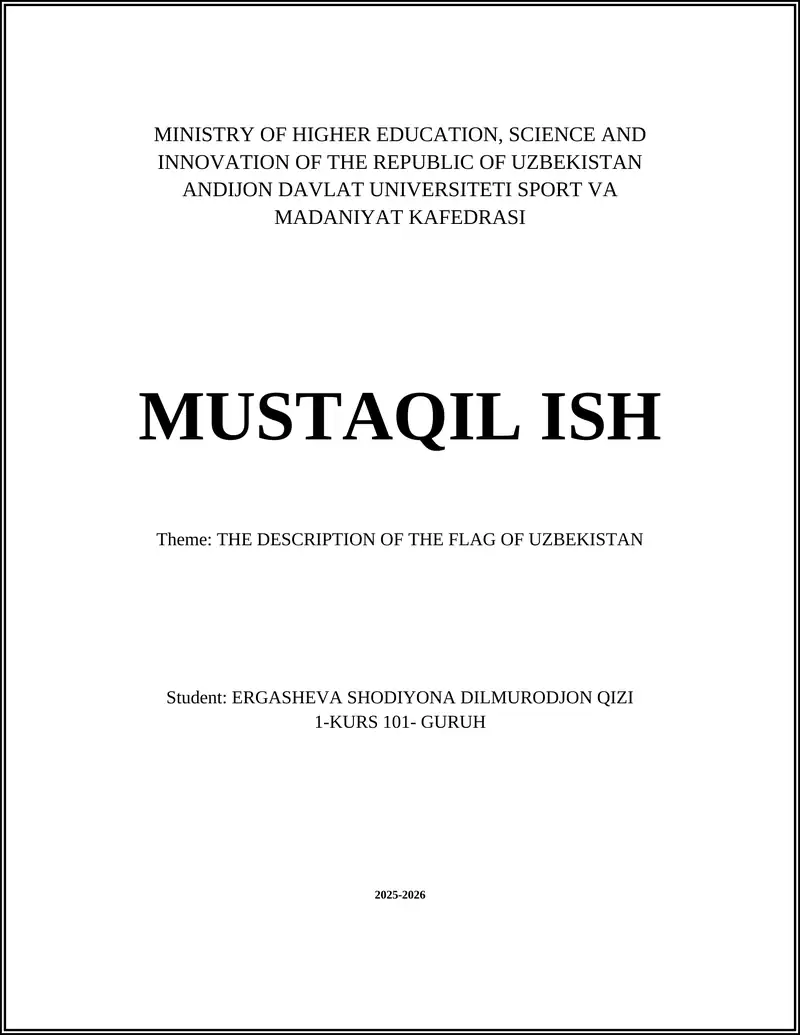 DESCRIPTION OF THE FLAG OF UZBEKISTAN