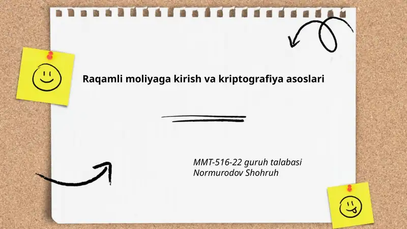 Raqamli moliyaga kirish va kriptografiya asoslari