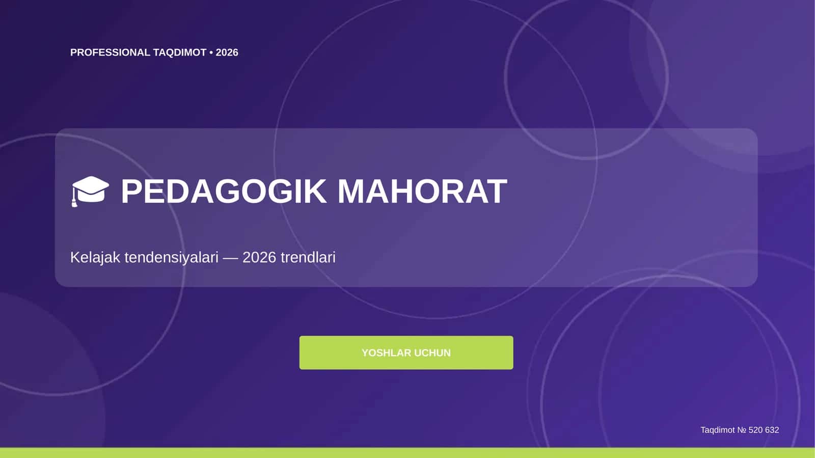 Pedagogik mahorat: kelajak tendensiyalari (2026 trendlari) [yoshlar uchun]