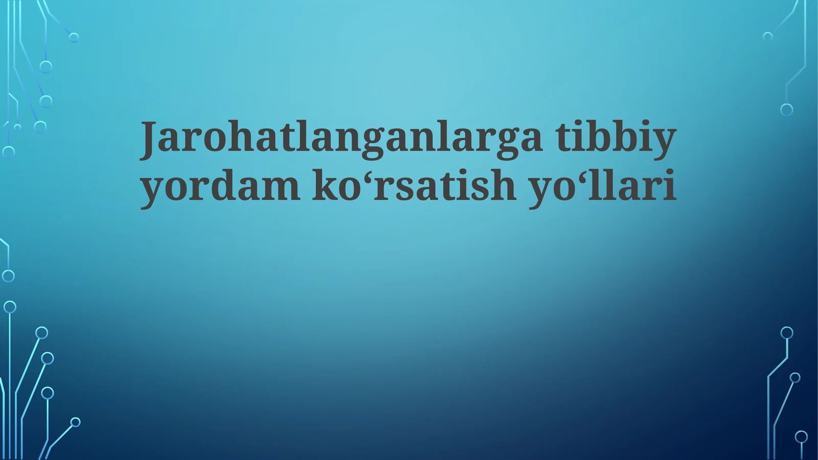 Jarohatlanganlargatibbiyyordamkoʻrsatishyoʻllari