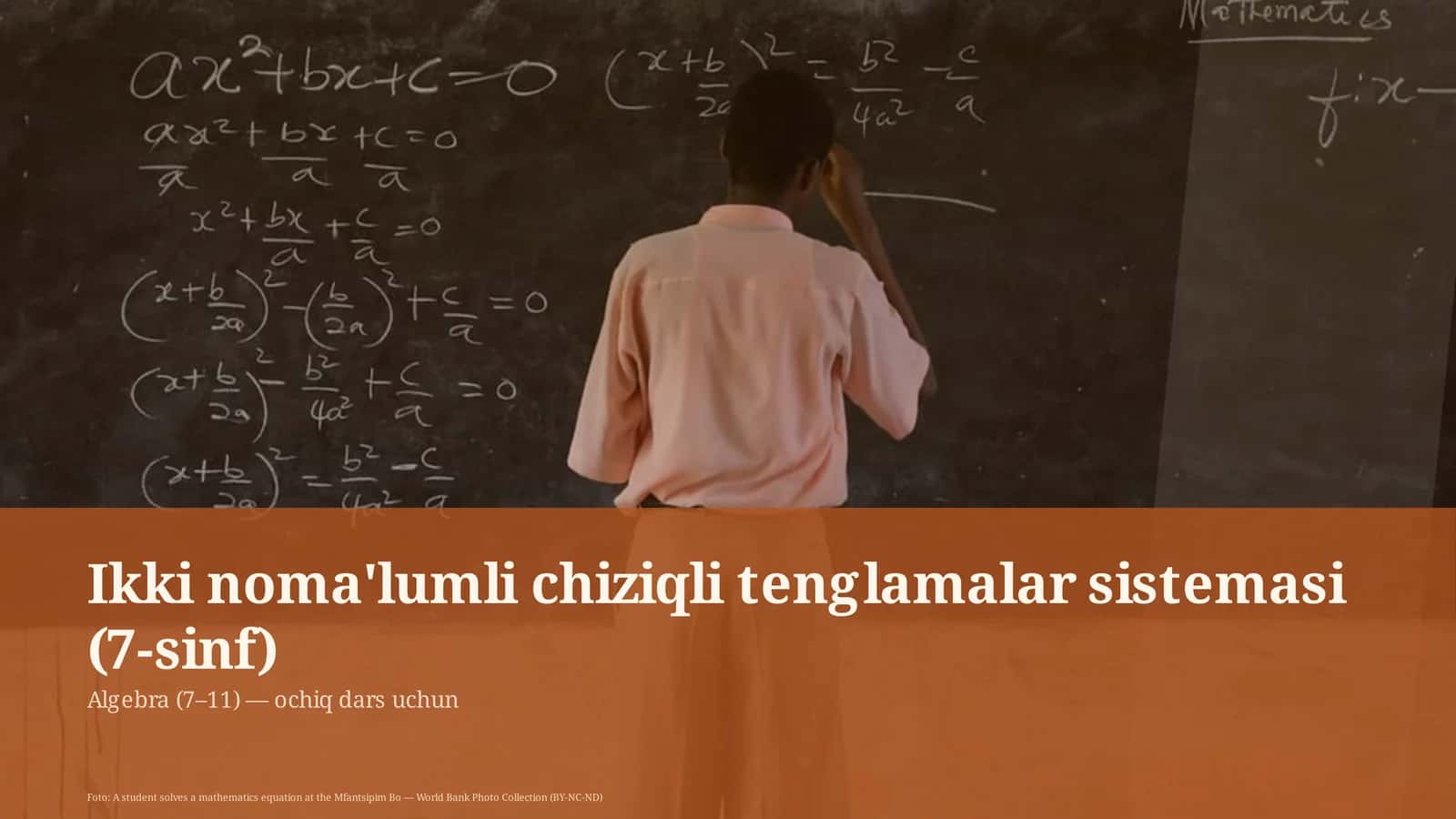 Algebra (7–11) — ochiq dars uchun